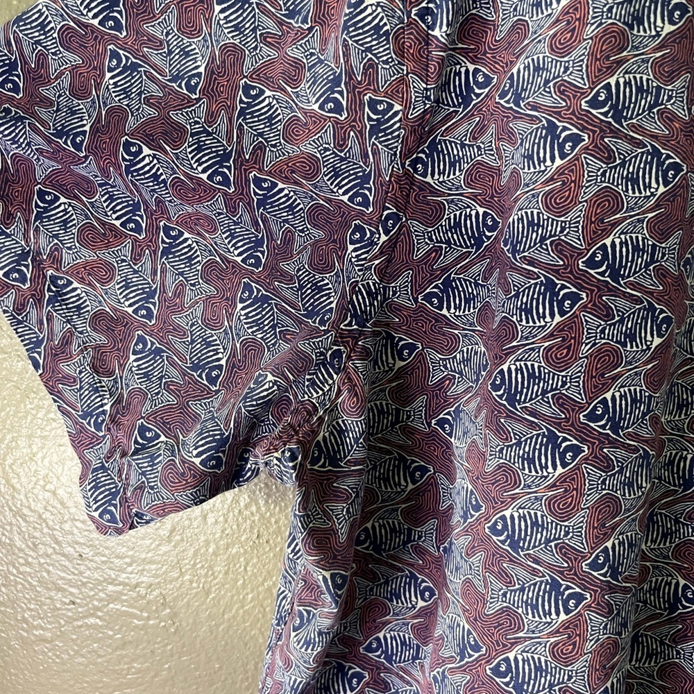 Harbor Bay Men’s 2XL Vintage Fish Button Down Short Sleeve Shirt Cotton - Picture 9 of 12